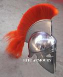 CORINTHIAN HELMET W/ ORANGE PLUME BY IOTC ARMOURY,DEEPEEKA,LEGION,MEDIEVAL,ANCIENT,GREEK